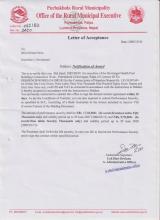 LETTER OF ACCEPTANCE.