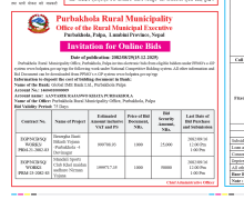 INVITATION FOR ONLINE BIDS