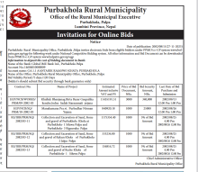 INVITATION FOR ONLINE BIDS